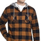 Jaqueta masculina xadrez vintage à prova de intempéries com forro de sherpa e capuz marrom tamanho GG