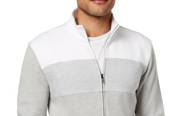 Jaqueta Alfani Masculina Colorblocked com Zíper Completo Cinza Tamanho XX-G