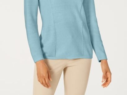 Karen Scott Suéter Feminino Patchwork com Ponto Azul Tamanho X-G