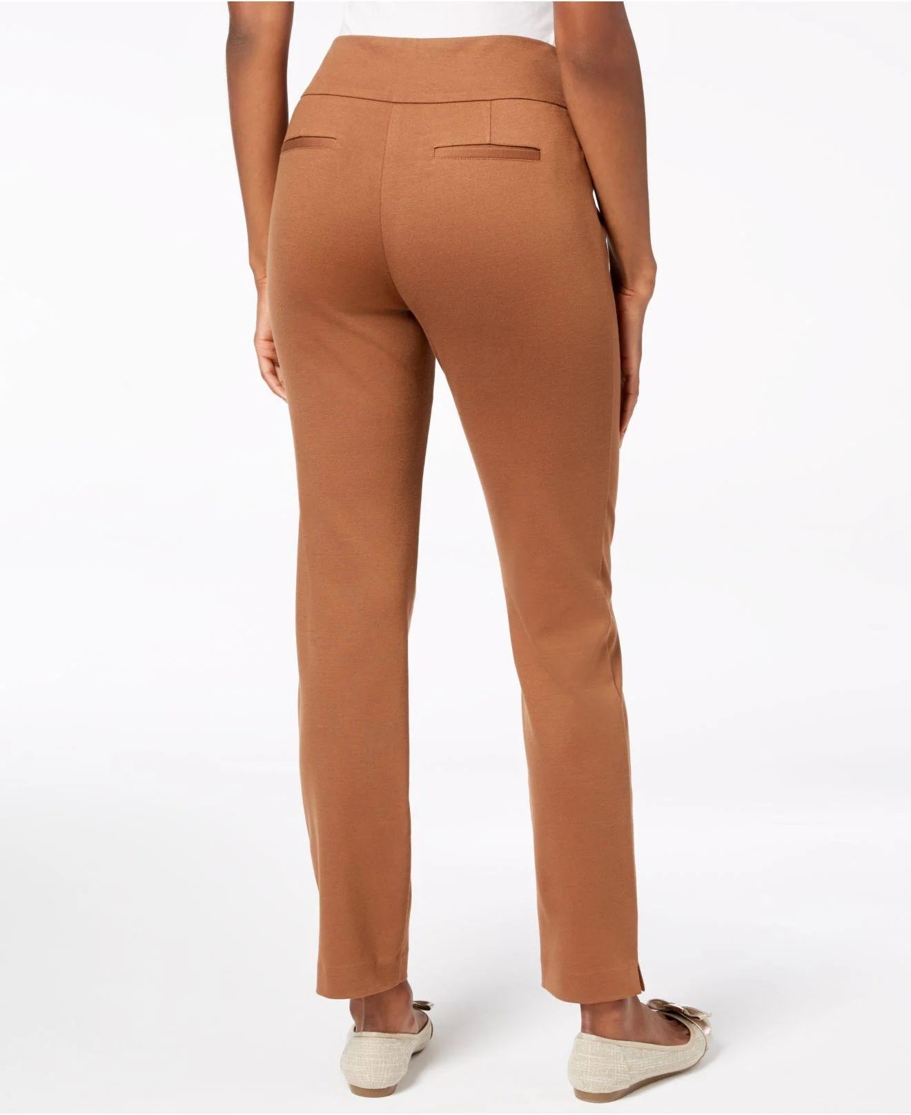 Calça Ponte Feminina Cambridge Pull On Charter Club Marrom Tamanho 18