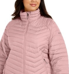 Jaqueta acolchoada Columbia Plus Powder Lite feminina, rosa, tamanho 2XL
