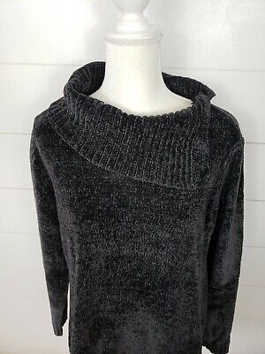 Karen Scott Suéter Feminino Gola Envelope Chenille Cinza Tamanho P/P