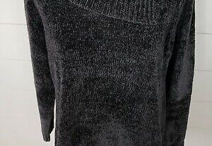 Karen Scott Suéter Feminino Gola Envelope Chenille Cinza Tamanho P/P