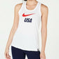 Camiseta regata Nike Dri-FIT Logo Racerback feminina, branca, tamanho médio