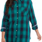 Camisa xadrez plus size feminina Tommy Hilfiger verde tamanho 3X