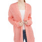 Cardigan de malha trançada com abertura frontal Ultra Flirt Juniors, laranja escuro, tamanho extra grande