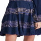 Vestido feminino Free People manga comprida acima do joelho azul tamanho pequeno