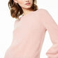 Suéter feminino Charter Club Pure Cashmere com mangas bufantes, rosa, tamanho pequeno P