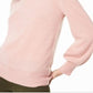 Suéter feminino Charter Club Pure Cashmere com mangas bufantes, rosa, tamanho pequeno P