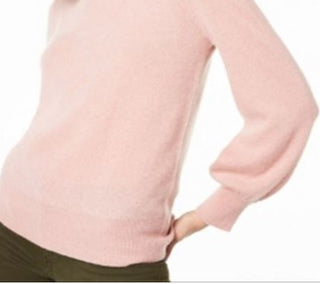 Suéter feminino Charter Club Pure Cashmere com mangas bufantes, rosa, tamanho pequeno P