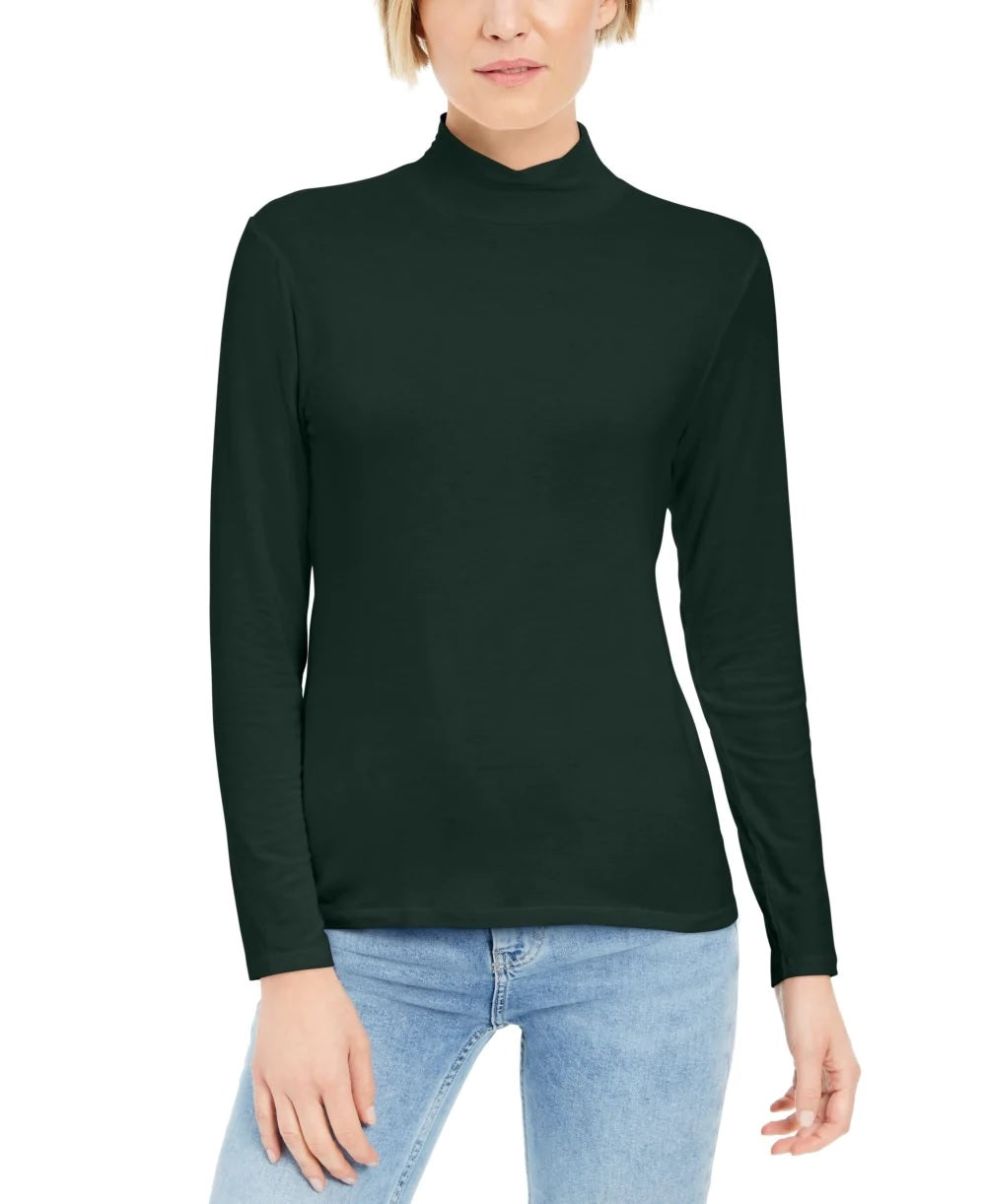 Blusa feminina com gola falsa, verde, tamanho pequeno, L, da Style &amp; Co