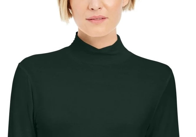 Blusa feminina com gola falsa, verde, tamanho pequeno, L, da Style &amp; Co