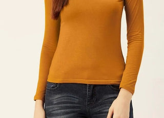 Blusa feminina texturizada de manga comprida e gola alta, tamanho pequeno, amarela, da Free People