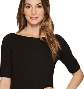 Blusa Ralph Lauren Feminina Stretch com Decote Canoa Preta Tamanho Pequeno M