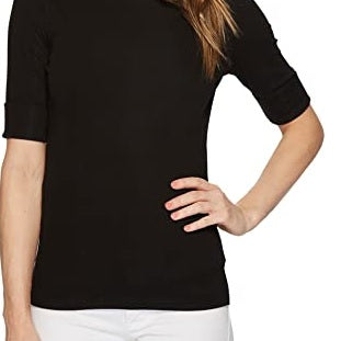 Blusa Ralph Lauren Feminina Stretch com Decote Canoa Preta Tamanho Pequeno M