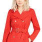 Michael Kors Casaco de cetim com cinto feminino vermelho tamanho pequeno pequeno