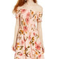 Vestido Planet Gold Junior Off Shoulder Rosa Tamanho Grande