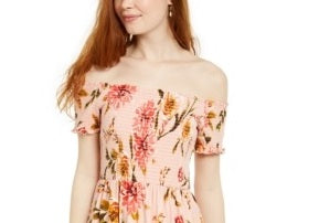 Vestido Planet Gold Junior Off Shoulder Rosa Tamanho Grande