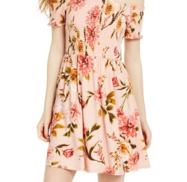 Vestido Planet Gold Junior Off Shoulder Rosa Tamanho Grande