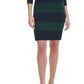 Tommy Hilfiger Suéter Feminino com Botões, Manga Longa e Gola Redonda Verde/Azul Marinho Tamanho Grande