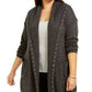 Cardigan feminino com capuz e tachas Style &amp; Co, cinza, tamanho PP