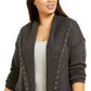 Cardigan feminino com capuz e tachas Style &amp; Co, cinza, tamanho PP