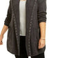 Cardigan feminino com capuz e tachas Style &amp; Co, cinza, tamanho PP