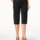 Calça Capri Feminina Estilo &amp; Co com Botões de Pressão Preta Tamanho 4