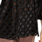 Blusa feminina Alfani com manga sino e bolinhas metálicas, preta, tamanho XX-G