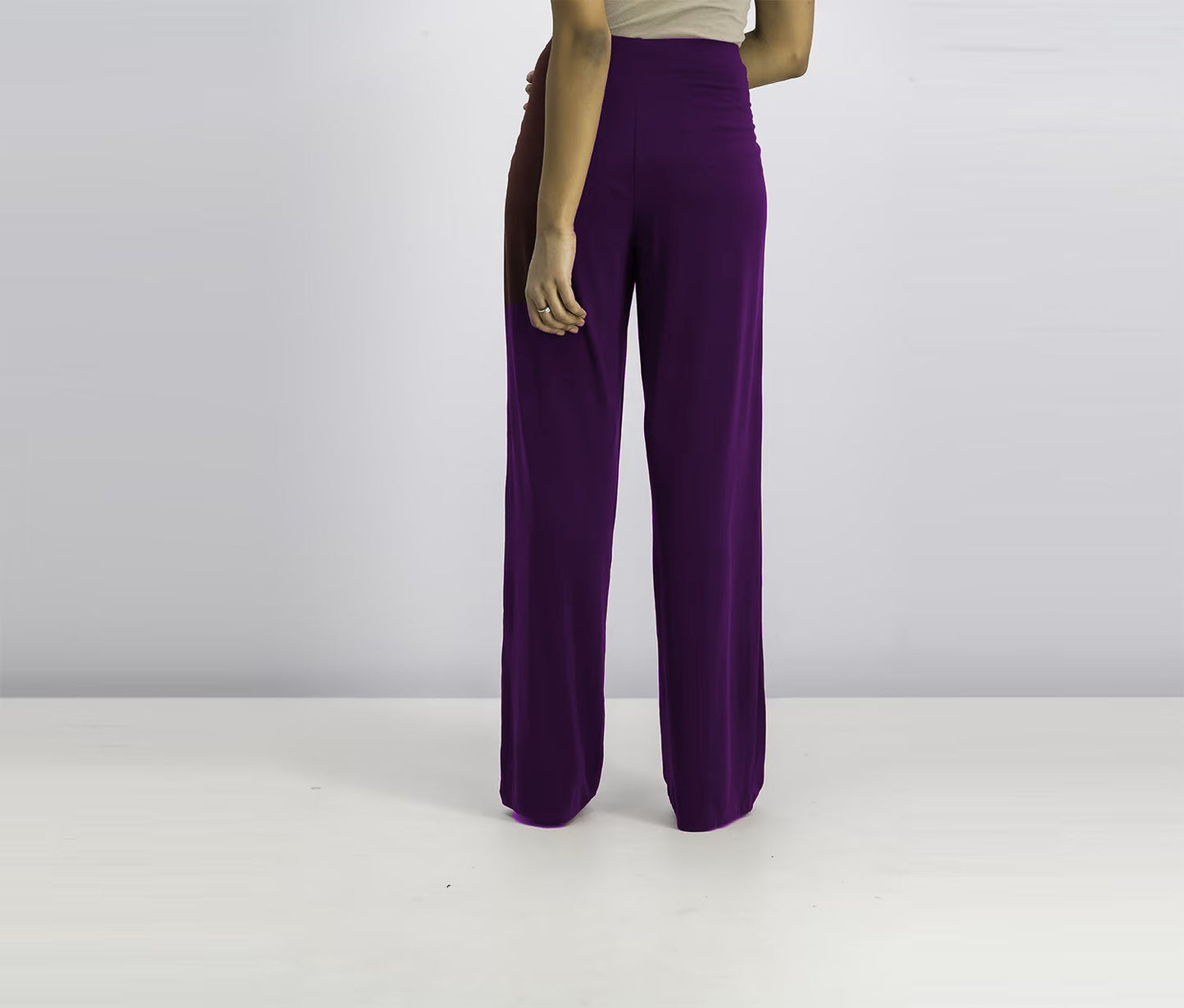 Calça feminina Alfani de malha com perna larga roxa tamanho PS