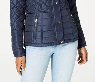 Casaco acolchoado com capuz e resistente à água Sebby Juniors, azul, tamanho pequeno