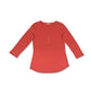 Blusa feminina com decote em V estilo &amp; co, laranja, tamanho pequeno, médio