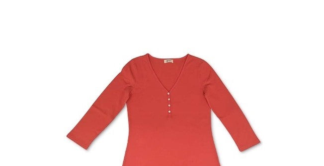 Blusa feminina com decote em V estilo &amp; co, laranja, tamanho pequeno, médio