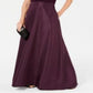 Vestido feminino Adrianna Papell com decote em V e amarração na cintura, roxo, tamanho 2