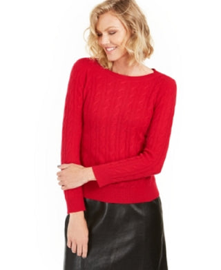 Suéter de cashmere feminino Charter Club, tricô, vermelho, tamanho pequeno, XL