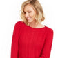 Suéter de cashmere feminino Charter Club, tricô, vermelho, tamanho pequeno, XL
