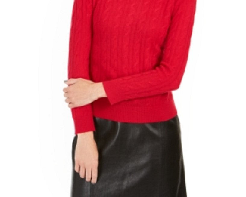 Suéter de cashmere feminino Charter Club, tricô, vermelho, tamanho pequeno, XL