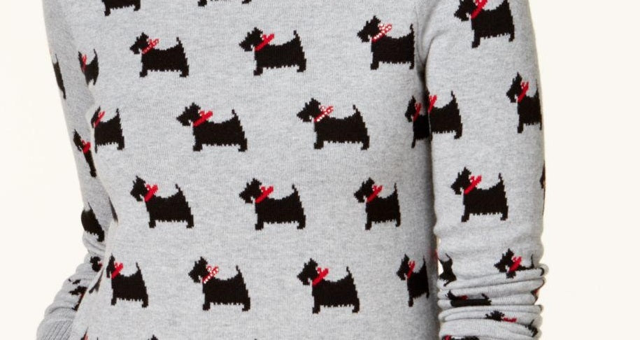 Suéter feminino estampado Charter Club cinza tamanho P/SM