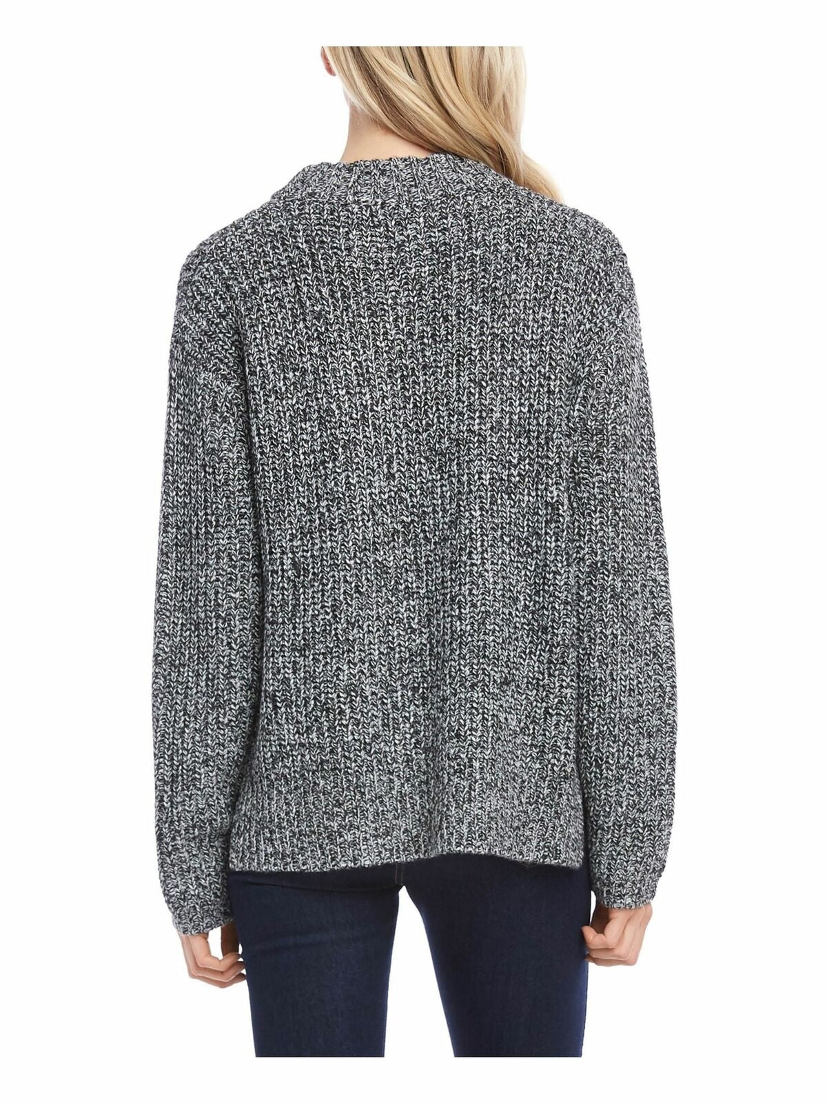 Karen Kane Suéter Feminino Manga Longa Marmorizado Cinza Tamanho Grande