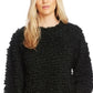Vince Camuto Blusa feminina texturizada, manga longa, gola redonda, verde, tamanho extragrande