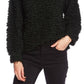 Vince Camuto Blusa feminina texturizada, manga longa, gola redonda, verde, tamanho extragrande