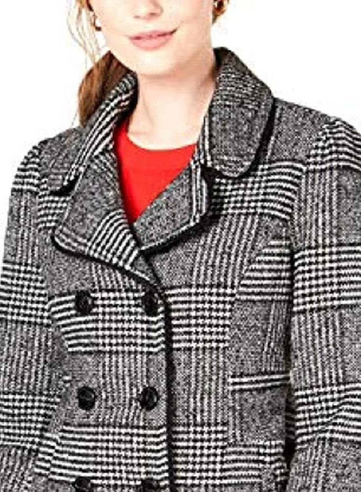 Blazer feminino xadrez Maison Jules cinza tamanho grande