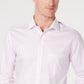 Camisa social masculina Tasso Elba Classic Fit, sem passar a ferro, de algodão Supima, com listras e punho francês, rosa, tamanho 17,5 x 32 x 33