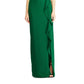 Vestido de festa longo com babados, zíper, manga pétala, decote em V, comprimento total, tamanho 8, verde, Ralph Lauren