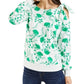 Charter Club Blusa feminina Shadow Floral com ombros descobertos, branca, tamanho X-G