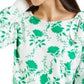 Charter Club Blusa feminina Shadow Floral com ombros descobertos, branca, tamanho X-G