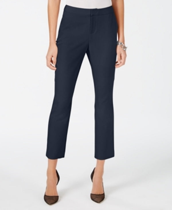 Calça feminina cropped reta INC International Concepts, azul, tamanho 8