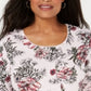 Karen Scott Blusa Feminina Estampada Decote Redondo Rosa Tamanho P