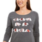 Karen Scott Blusa Feminina Polar Parade Embelezada em Algodão Cinza Tamanho P