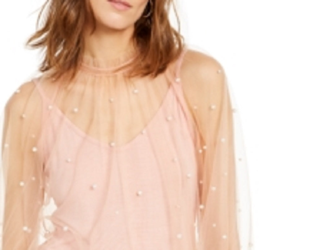 Blusa de tule com decote falso e detalhes em tule da INC International Concepts para mulheres, tamanho XX-G